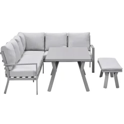 Garden Impressions Senja lounge dining set 4-delig rechts- valley sand