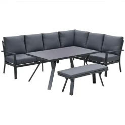 Garden Impressions Senja lounge dining set 4-delig rechts - m. grijs