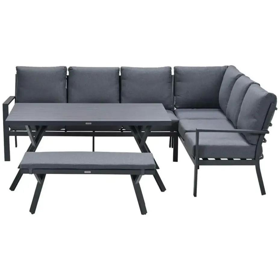 Garden Impressions Senja lounge dining set 4-delig rechts - m. grijs