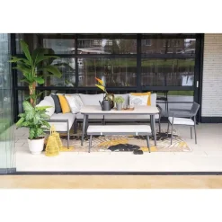 Garden Impressions Tineo lounge dining set 7-delig - donker grijs