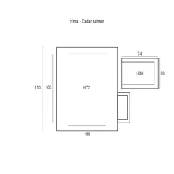 Garden Impressions Yima tuinset 7-delig - Zadar tafel 180x100 cm