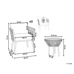 GARGANO - Bistroset voor 2 - Natuurlijk - PE rotan
