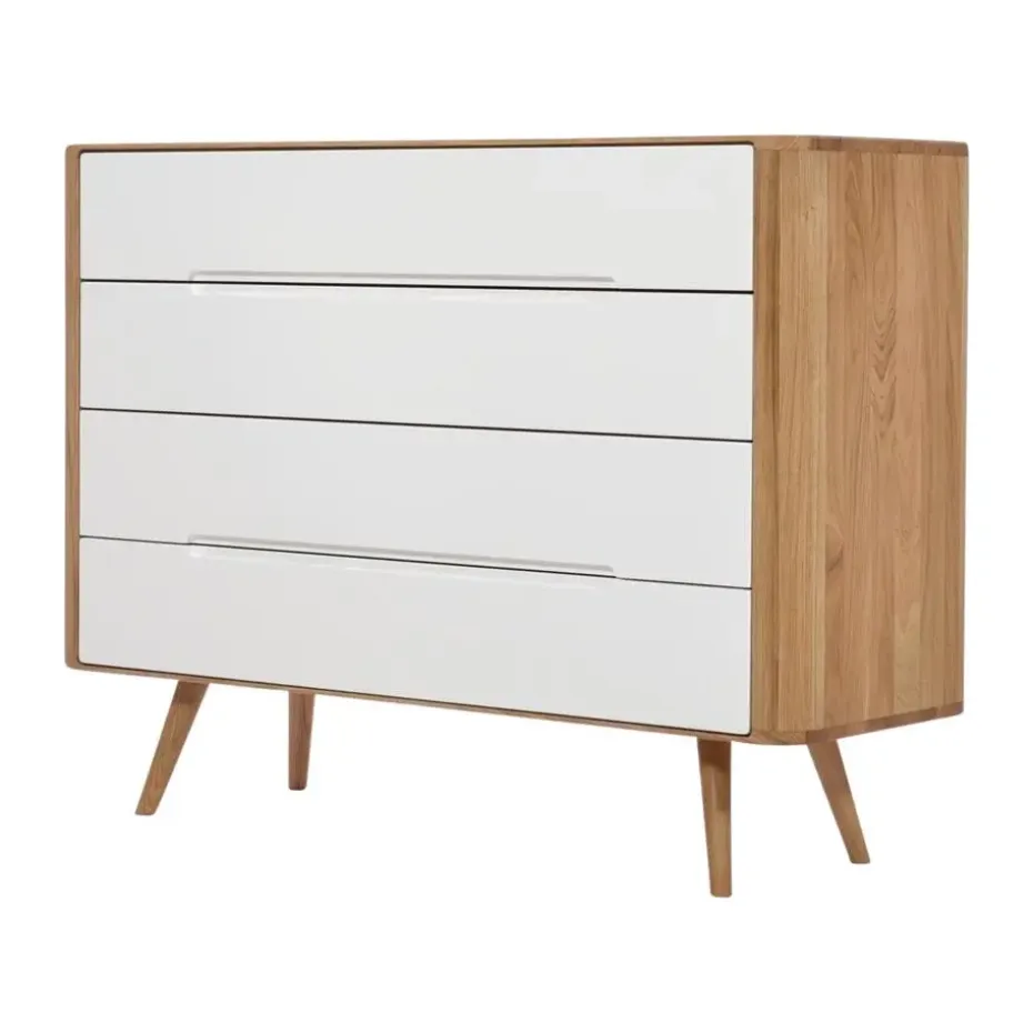 Gazzda Ena Drawer Eikenhouten Ladekast - Naturel / Wit