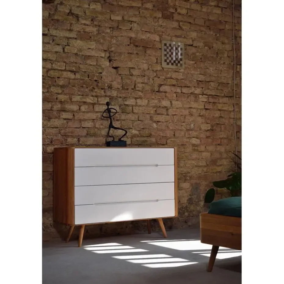 Gazzda Ena Drawer Eikenhouten Ladekast - Naturel / Wit