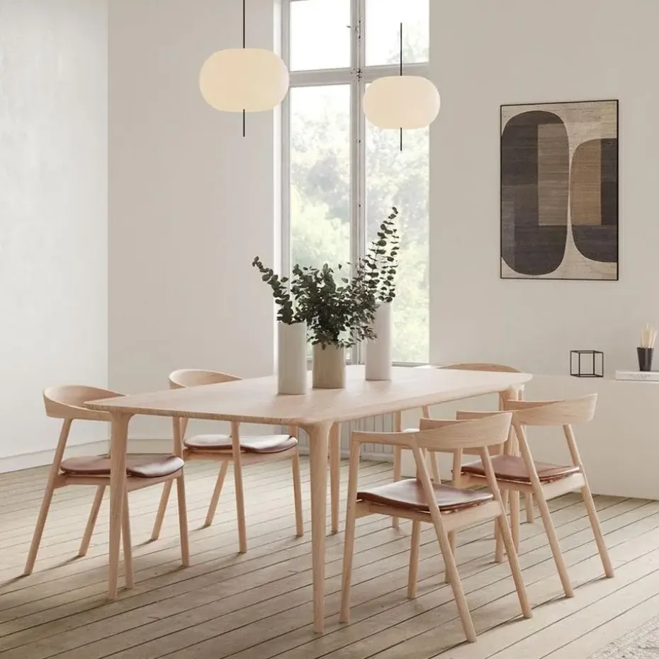 Gazzda Fawn Table Houten Eettafel - 200 x 90 cm - Whitewash Eiken