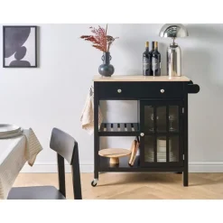 GENOA - Keukentrolley - Zwart - MDF