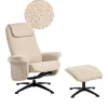 GERAS - Relaxfauteuil met voetenbank - Beige - Bouclé