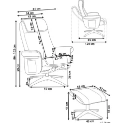 GERAS - Relaxfauteuil met voetenbank - Beige - Bouclé