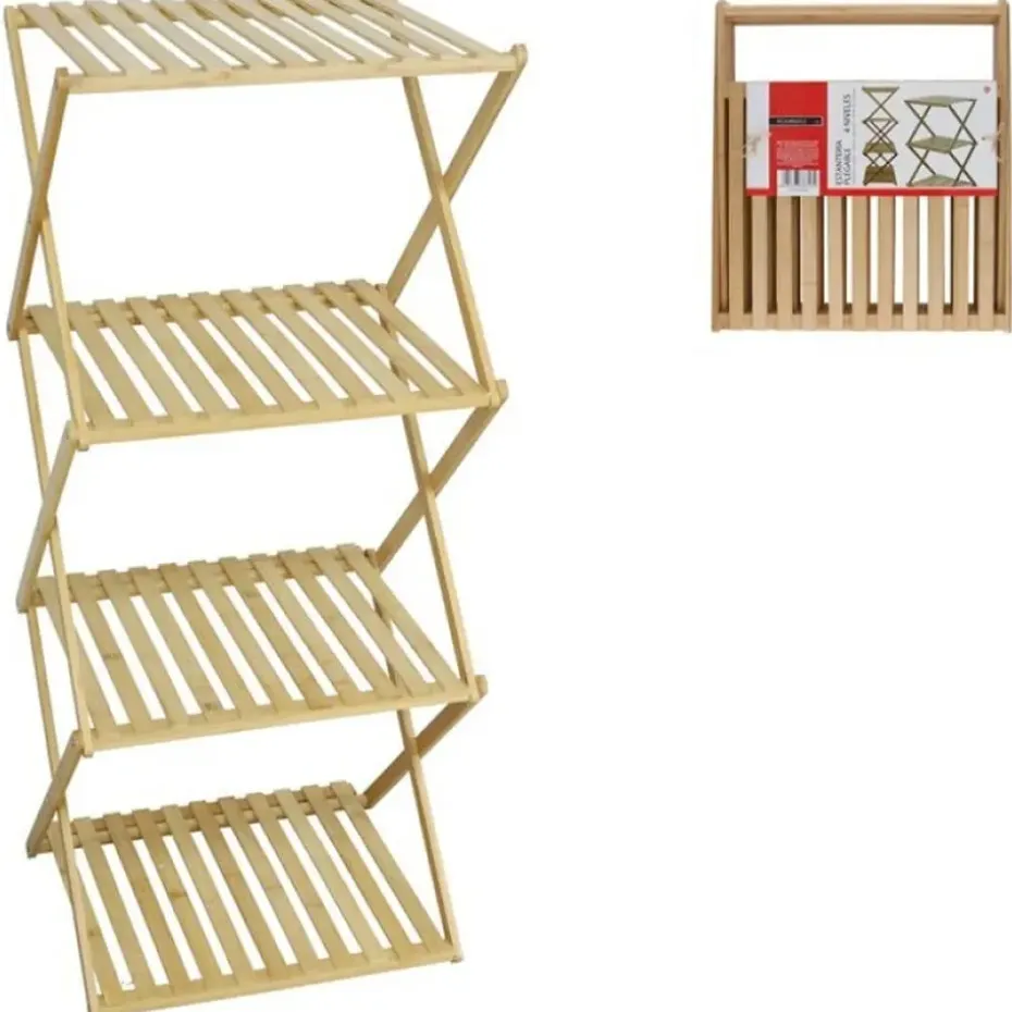 Gerimport Badkamer/keuken rek/organizer - bamboe - opvouwbaar
