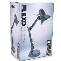 Gerimport Bureaulamp - zwart - metaal - verstelbaar - 37 x 42 cm