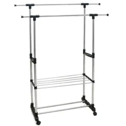 Gerimport Kledingrek - mobiel - dubbele stang - 160 cm