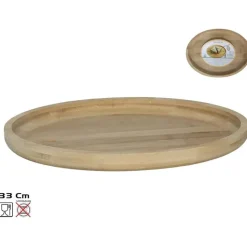 Gerimport Serveer plateau - ovaal - dienblad - hout - 33 cm