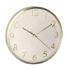 Gerimport Wandklok Claudio - goudkleurig - metaal - D30 cm - klok