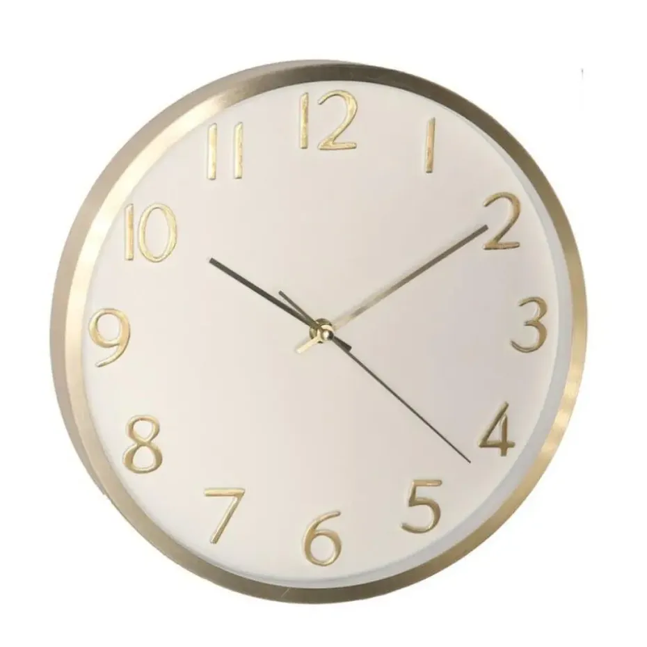 Gerimport Wandklok Claudio - goudkleurig - metaal - D30 cm - klok