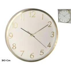 Gerimport Wandklok Claudio - goudkleurig - metaal - D30 cm - klok