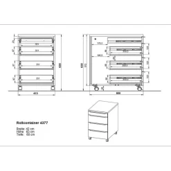 Germania Ladekast met wielen Hermoso - 42 x 60 x 63 cm - Satijngroen