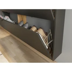 Germania Schoenenkast Elton - 140 x 19 x 85 cm - Grafietgrijs design