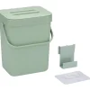 Gft afvalbakje voor aanrecht - 5L - groen - 24 x 19 x 14 cm