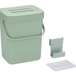 Gft afvalbakje voor aanrecht - 5L - groen - 24 x 19 x 14 cm