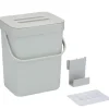 Gft afvalbakje voor aanrecht - 5L - grijs - 24 x 19 x 14 cm