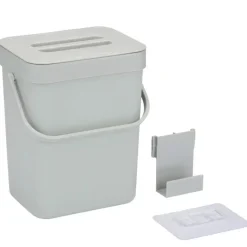 Gft afvalbakje voor aanrecht - 5L - grijs - 24 x 19 x 14 cm