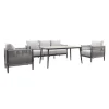 GI Diamo stoel/bank lounge-diningset (4-delig) - Carbon Black/Zand