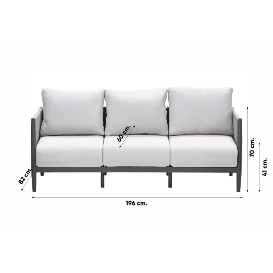 GI Diamo stoel/bank lounge-diningset (4-delig) - Carbon Black/Zand