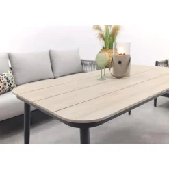 GI Diamo stoel/bank lounge-diningset (4-delig) - Carbon Black/Zand