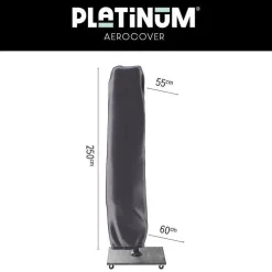 GI Hawaii zweefparasol Deluxe 300 x 300 cm. - Zand - met voet en hoes