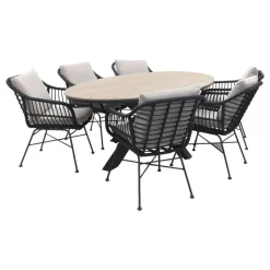 GI Margriet / Edison Ovale 6-delige Tuinset - 220 x 115 cm