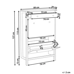 GIBSON - Schoenenkast 2 vakken - Wit - MDF