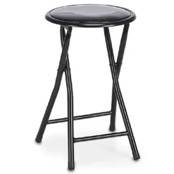 Giftdecor Bijzet krukje/stoel - Opvouwbaar - zwart - 45cm