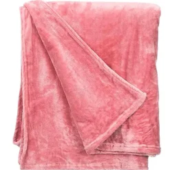 Giftdecor Fleece plaid - roze - polyester - 130 x 160 cm