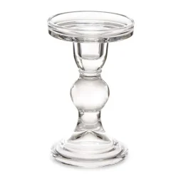 Giftdecor Kaarsen kandelaar - glas - voor stompkaarsen - H14 cm