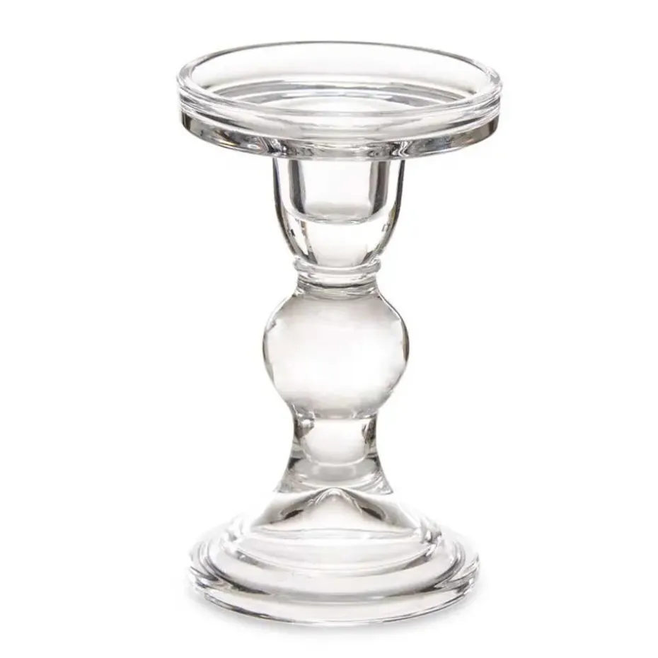 Giftdecor Kaarsen kandelaar - glas - voor stompkaarsen - H14 cm