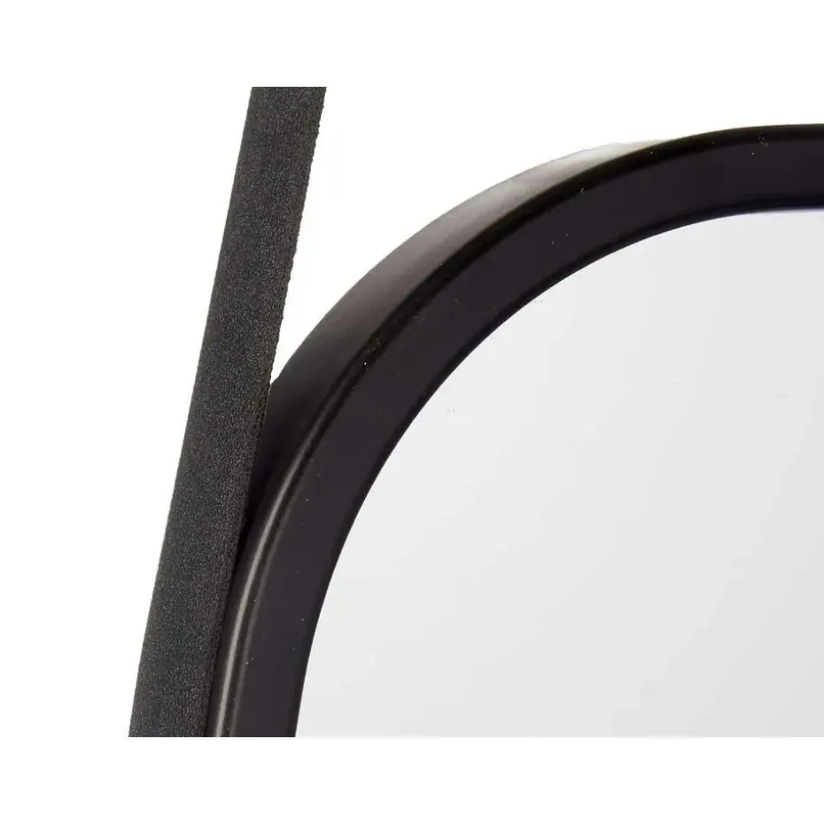 Giftdecor Wandspiegel aan koord - frame zwart - 43 x 65 cm