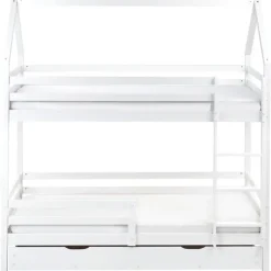 GIRGOLS - Stapelbed met opbergruimte - Wit - 90 x 200 cm - Dennenhout