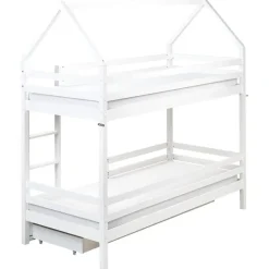 GIRGOLS - Stapelbed met opbergruimte - Wit - 90 x 200 cm - Dennenhout