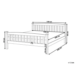 GIVERNY - Bed - Lichthout - 140 x 200 cm - Dennenhout