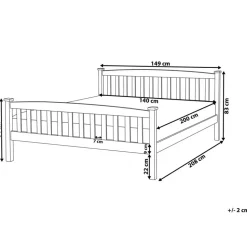 GIVERNY - Bed - Lichthout - 140 x 200 cm - Dennenhout