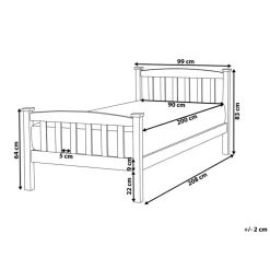 GIVERNY - Bed - Lichthout - 90 x 200 cm - Dennenhout