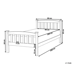 GIVERNY - Bed - Lichthout - 90 x 200 cm - Dennenhout