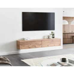 GLADSTONE - Wandgemonteerd TV-meubel - Bruin - 180 cm - Vezelplaat