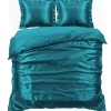 Glanzend Satijnen Dekbedovertrek Beauty Silk Aqua-1-persoons (140 x...