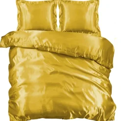 Glanzend Satijnen Dekbedovertrek Beauty Silk Goud-2-persoons (200 x...