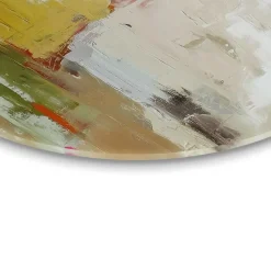 Glasschilderij Abstracte harmonie - Ø 70cm - Bont