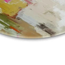 Glasschilderij Abstracte harmonie - Ø 50cm - Bont