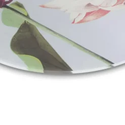 Glasschilderij Elegante Bloem - Ø 70cm - Roze