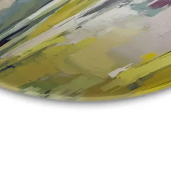 Glasschilderij Geschilderd landschap - Ø 50cm - Groen