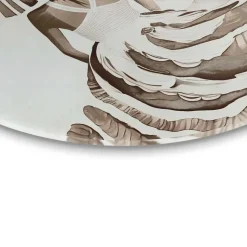 Glasschilderij Jurk in aardetinten - Ø 70cm - Bruin